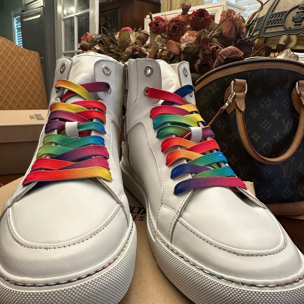❤️ Zadig & Voltaire High Flash Pride Sneakers with Colorful Accents - Picture 10 of 14